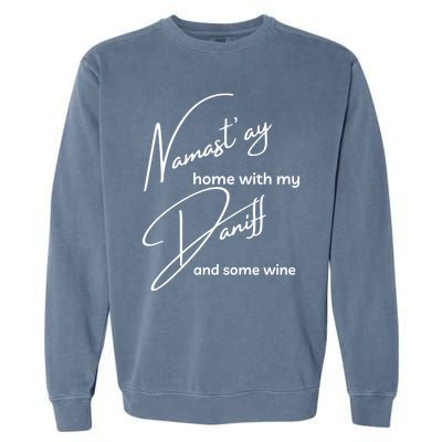 Daniff Gift Funny Namastay For Yoga And Dog Lovers Gift Garment-Dyed Sweatshirt