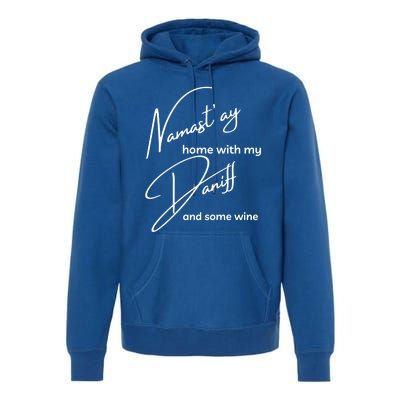 Daniff Gift Funny Namastay For Yoga And Dog Lovers Gift Premium Hoodie