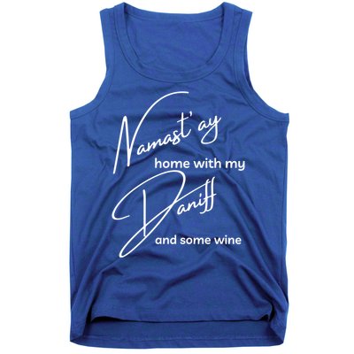 Daniff Gift Funny Namastay For Yoga And Dog Lovers Gift Tank Top