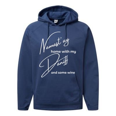 Daniff Gift Funny Namastay For Yoga And Dog Lovers Gift Performance Fleece Hoodie