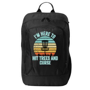 Disc Golf Funny Hit Trees And Curse Retro Disc Golf City Backpack