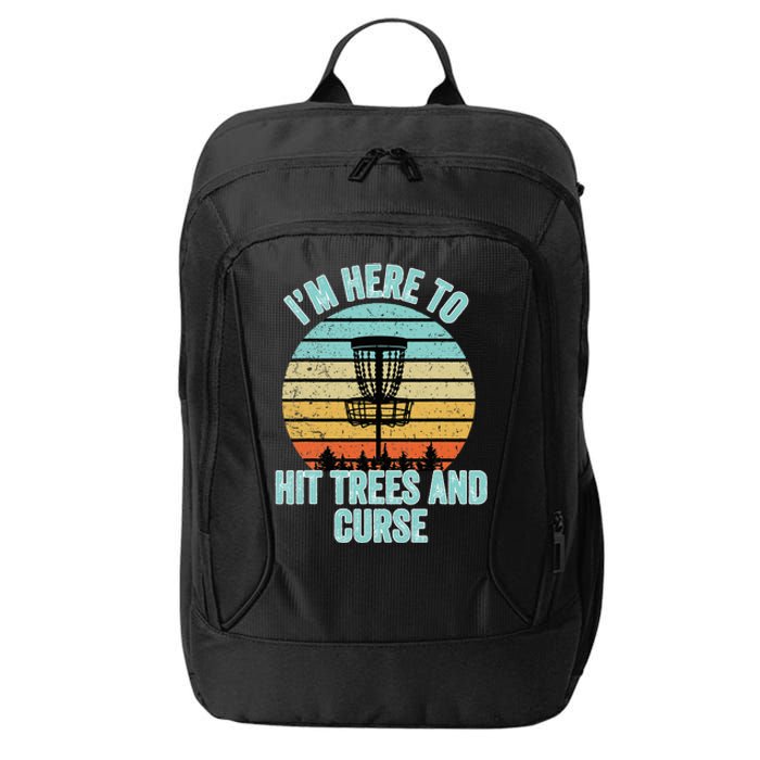 Disc Golf Funny Hit Trees And Curse Retro Disc Golf City Backpack