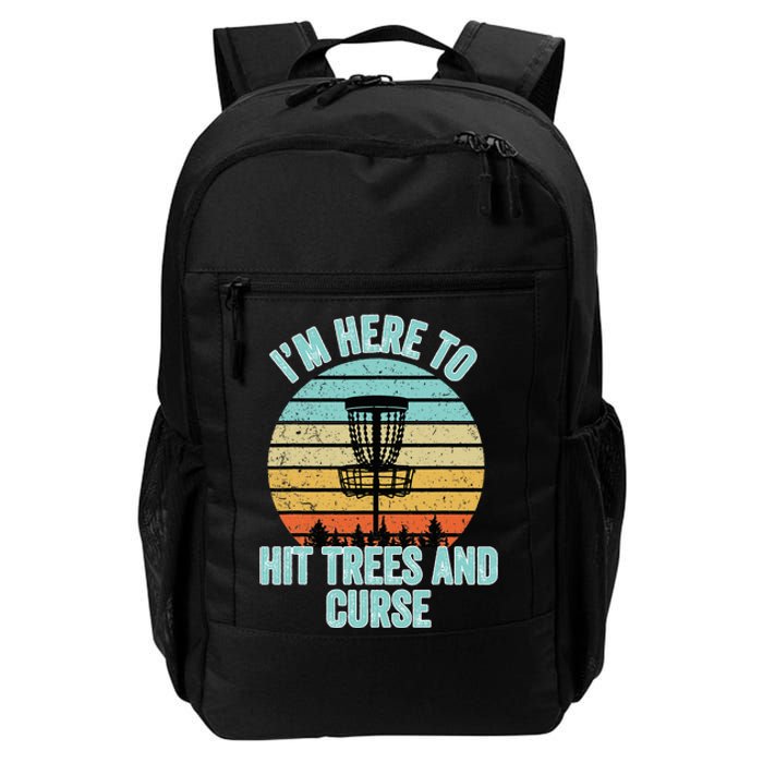 Disc Golf Funny Hit Trees And Curse Retro Disc Golf Daily Commute Backpack