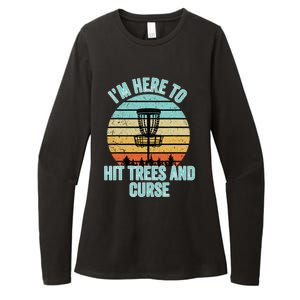 Disc Golf Funny Hit Trees And Curse Retro Disc Golf Womens CVC Long Sleeve Shirt