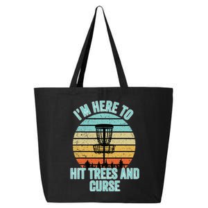 Disc Golf Funny Hit Trees And Curse Retro Disc Golf 25L Jumbo Tote