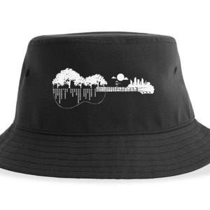 Disc Golf Flying Disc Disc Golf Sunset Guitar Sustainable Bucket Hat