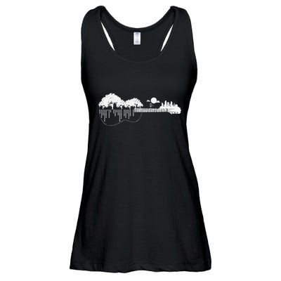 Disc Golf Flying Disc Disc Golf Sunset Guitar Ladies Essential Flowy Tank