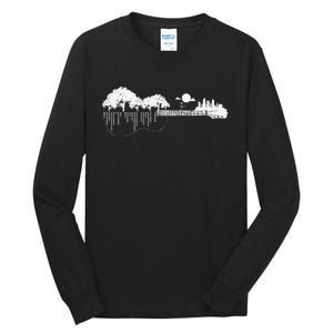 Disc Golf Flying Disc Disc Golf Sunset Guitar Tall Long Sleeve T-Shirt