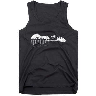 Disc Golf Flying Disc Disc Golf Sunset Guitar Tank Top