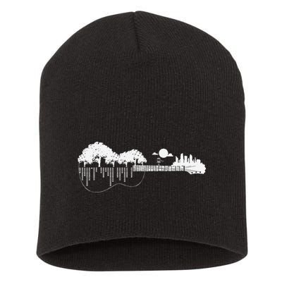 Disc Golf Flying Disc Disc Golf Sunset Guitar Short Acrylic Beanie