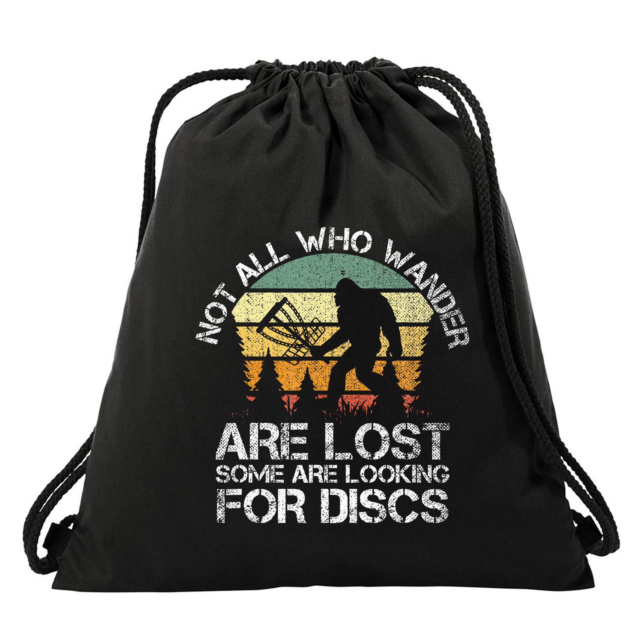 Disc Golf Funny Bigfoot Apparel Drawstring Bag