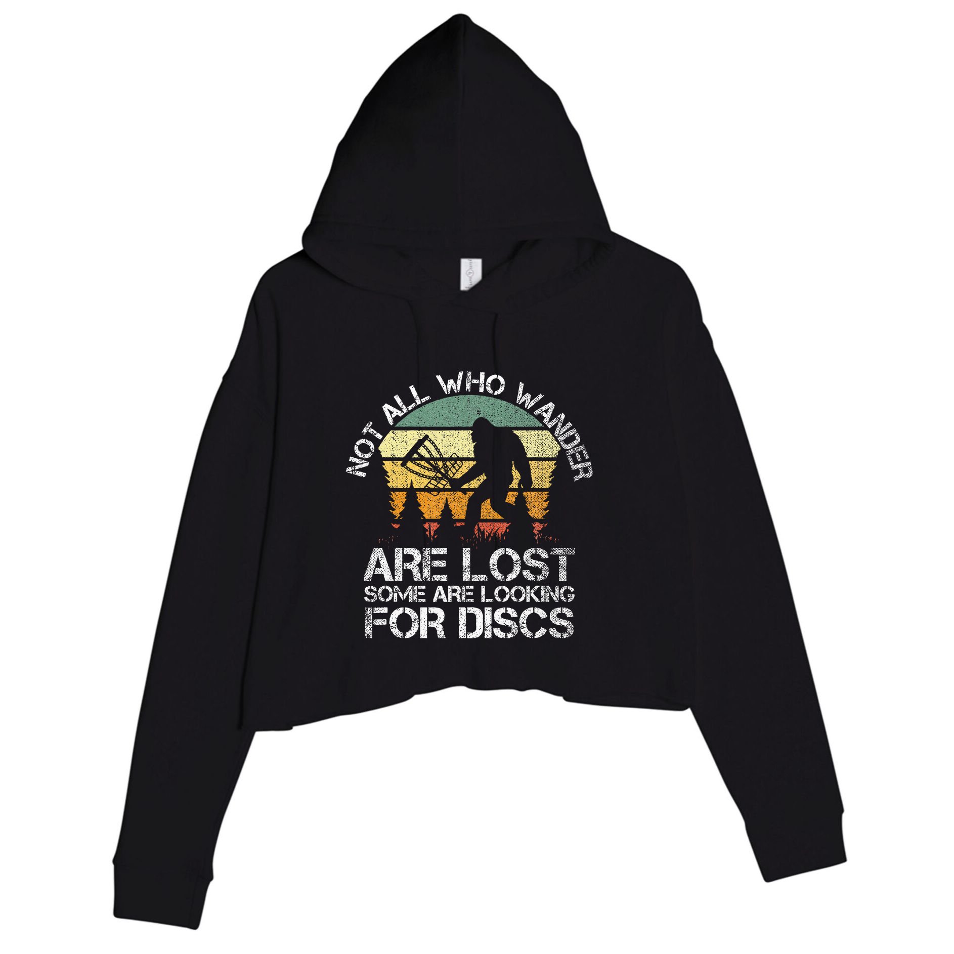 Disc Golf Funny Bigfoot Apparel Crop Fleece Hoodie