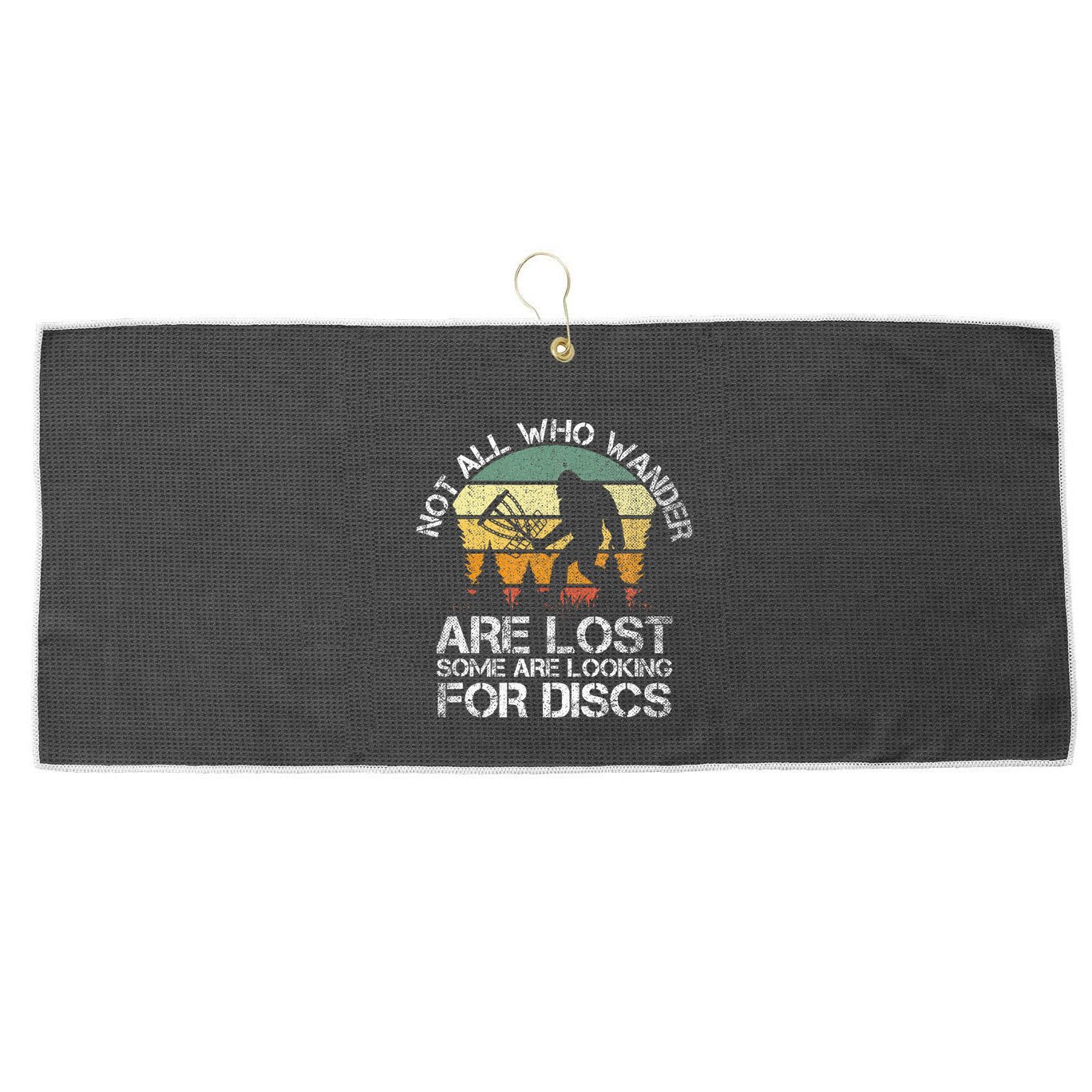 Disc Golf Funny Bigfoot Apparel Large Microfiber Waffle Golf Towel