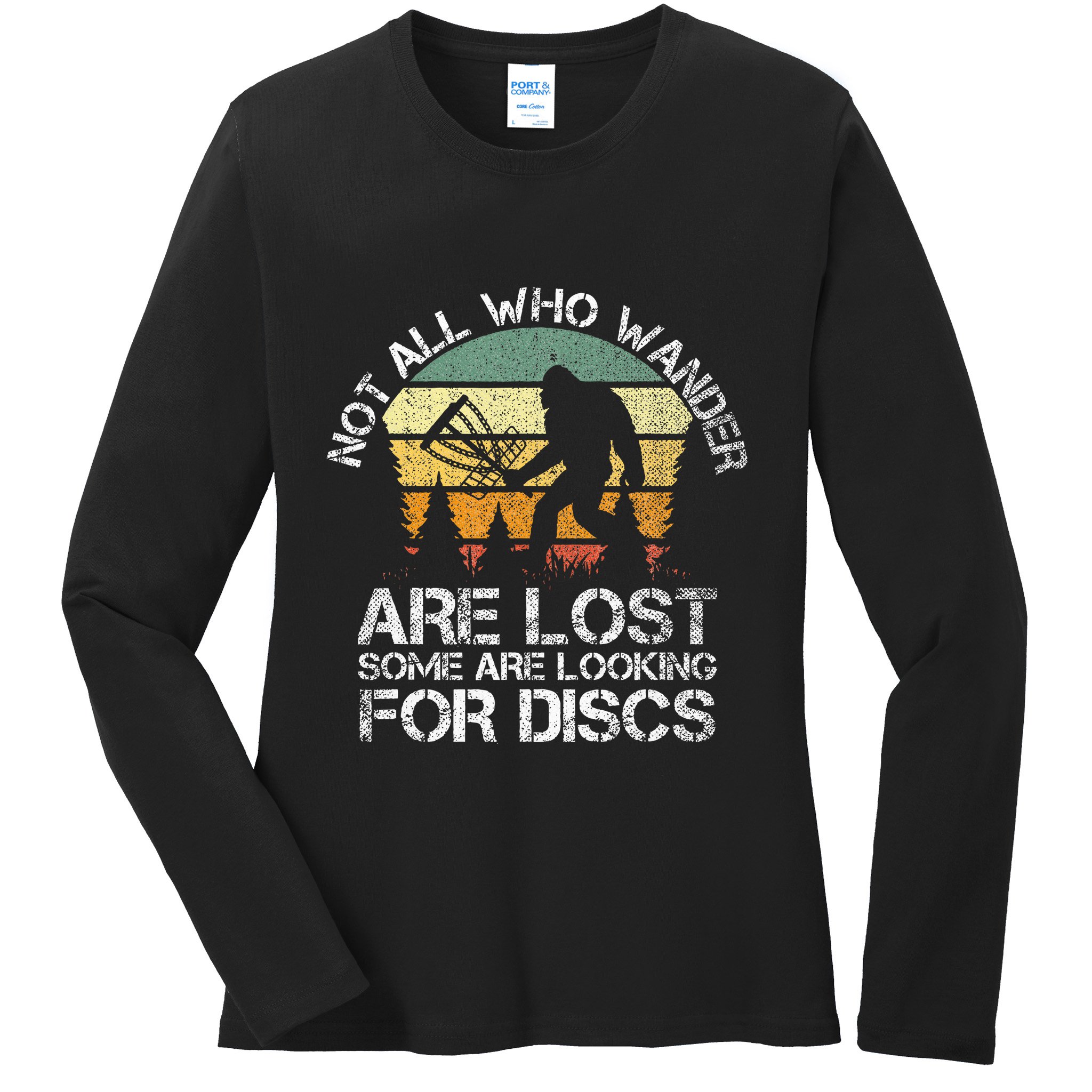 Disc Golf Funny Bigfoot Apparel Ladies Long Sleeve Shirt