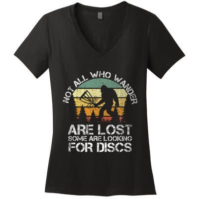 Disc Golf Funny Bigfoot Apparel Women's V-Neck T-Shirt