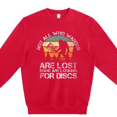 Disc Golf Funny Bigfoot Apparel Premium Crewneck Sweatshirt