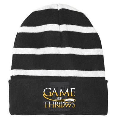 Disc Golf Funny Frisbee Golf Tee Striped Beanie with Solid Band