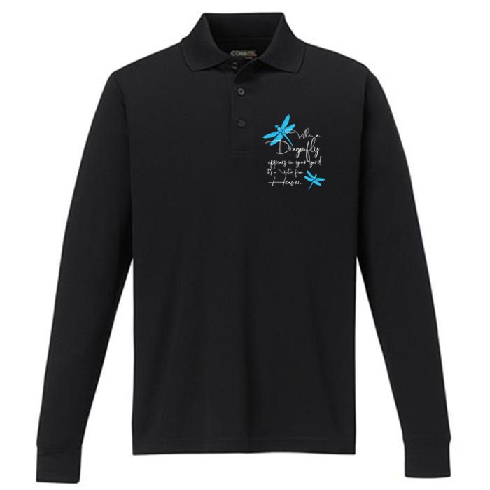 Dragonfly Gift For Spiritual Faith Dragonflies Lovers Performance Long Sleeve Polo