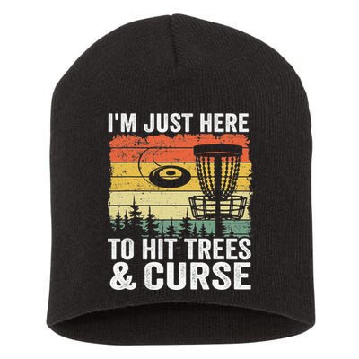 Disc Golf Frisbee I'm Just Here To Hit Trees And Curse Short Acrylic Beanie