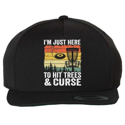 Disc Golf Frisbee I'm Just Here To Hit Trees And Curse Wool Snapback Cap