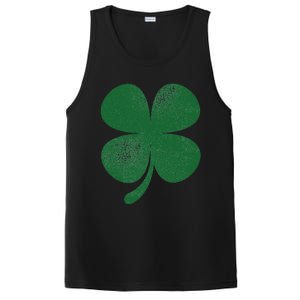 Distressed Green Four Leaf Clover Saint Patrick's Day Lover PosiCharge Competitor Tank