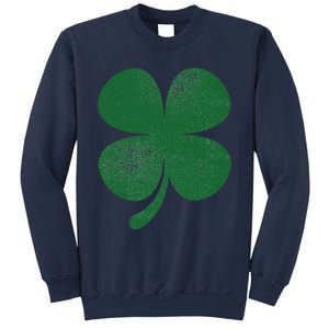 Distressed Green Four Leaf Clover Saint Patrick's Day Lover Sweatshirt