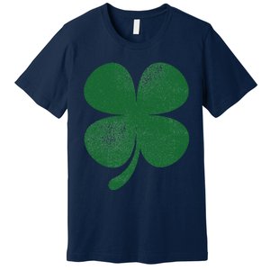 Distressed Green Four Leaf Clover Saint Patrick's Day Lover Premium T-Shirt