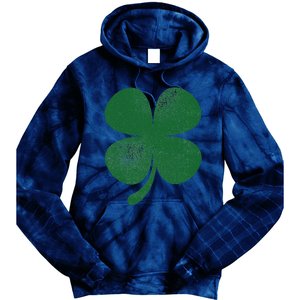 Distressed Green Four Leaf Clover Saint Patrick's Day Lover Tie Dye Hoodie