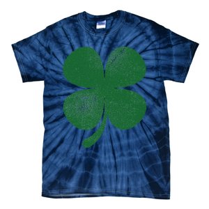 Distressed Green Four Leaf Clover Saint Patrick's Day Lover Tie-Dye T-Shirt