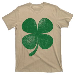 Distressed Green Four Leaf Clover Saint Patrick's Day Lover T-Shirt