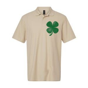 Distressed Green Four Leaf Clover Saint Patrick's Day Lover Softstyle Adult Sport Polo