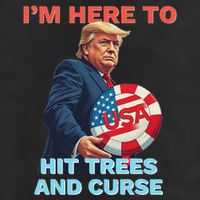Disc Golf Funny Hit Trees And Curse Retro Disc Golf 7 Panel Mesh Trucker Snapback Hat