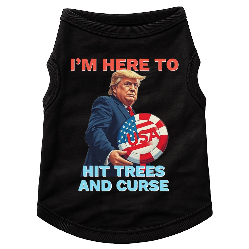 Disc Golf Funny Hit Trees And Curse Retro Disc Golf Doggie Tank