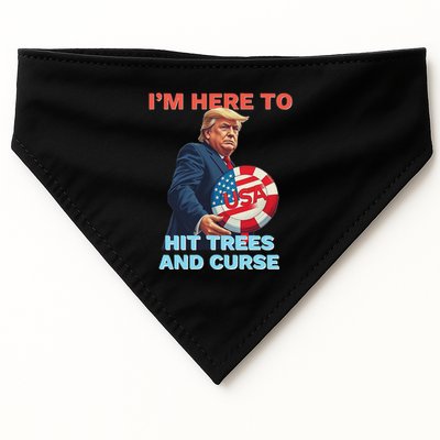 Disc Golf Funny Hit Trees And Curse Retro Disc Golf USA-Made Doggie Bandana
