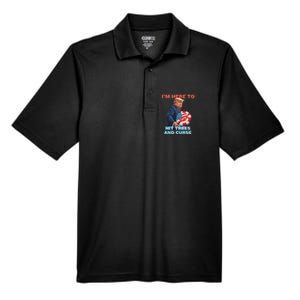 Disc Golf Funny Hit Trees And Curse Retro Disc Golf Men's Origin Performance Pique Polo