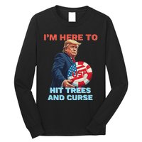 Disc Golf Funny Hit Trees And Curse Retro Disc Golf Long Sleeve Shirt