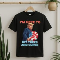 Disc Golf Funny Hit Trees And Curse Retro Disc Golf T-Shirt
