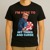 Disc Golf Funny Hit Trees And Curse Retro Disc Golf T-Shirt