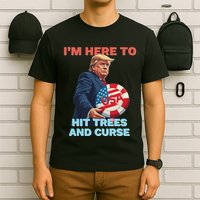 Disc Golf Funny Hit Trees And Curse Retro Disc Golf T-Shirt