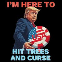 Disc Golf Funny Hit Trees And Curse Retro Disc Golf T-Shirt