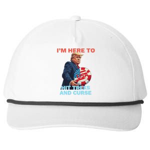 Disc Golf Funny Hit Trees And Curse Retro Disc Golf Snapback Five-Panel Rope Hat