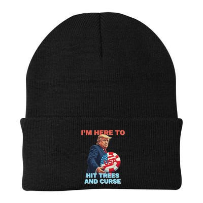 Disc Golf Funny Hit Trees And Curse Retro Disc Golf Beanie