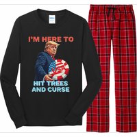 Disc Golf Funny Hit Trees And Curse Retro Disc Golf Long Sleeve Pajama Set