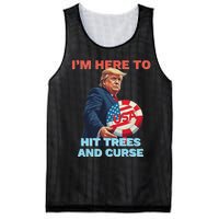 Disc Golf Funny Hit Trees And Curse Retro Disc Golf Mesh Reversible Basketball Jersey Tank