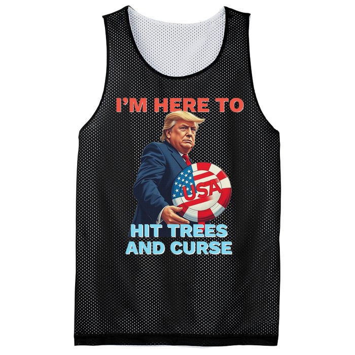 Disc Golf Funny Hit Trees And Curse Retro Disc Golf Mesh Reversible Basketball Jersey Tank