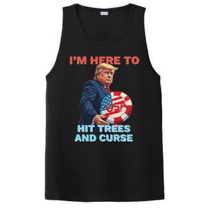 Disc Golf Funny Hit Trees And Curse Retro Disc Golf PosiCharge Competitor Tank