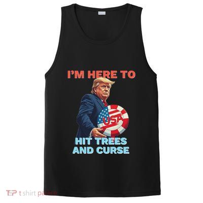 Disc Golf Funny Hit Trees And Curse Retro Disc Golf PosiCharge Competitor Tank