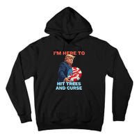 Disc Golf Funny Hit Trees And Curse Retro Disc Golf Tall Hoodie