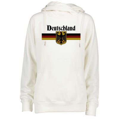 Deutschland Germany Flag Coat Of Arms Eagle Banner Womens Funnel Neck Pullover Hood