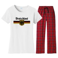 Deutschland Germany Flag Coat Of Arms Eagle Banner Women's Flannel Pajama Set